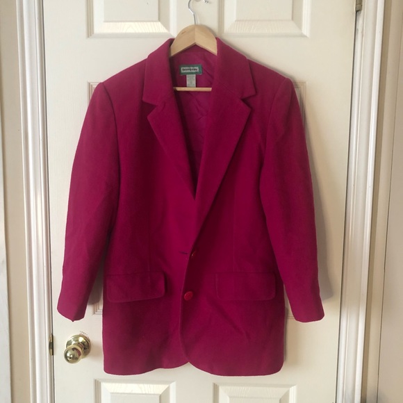 ✿ Vintage Hot Pink Wool Blazer Size M - Picture 2 of 6
